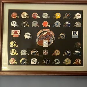 NFL Peter Davis collector set pins showing all NFL teams brand new never touched